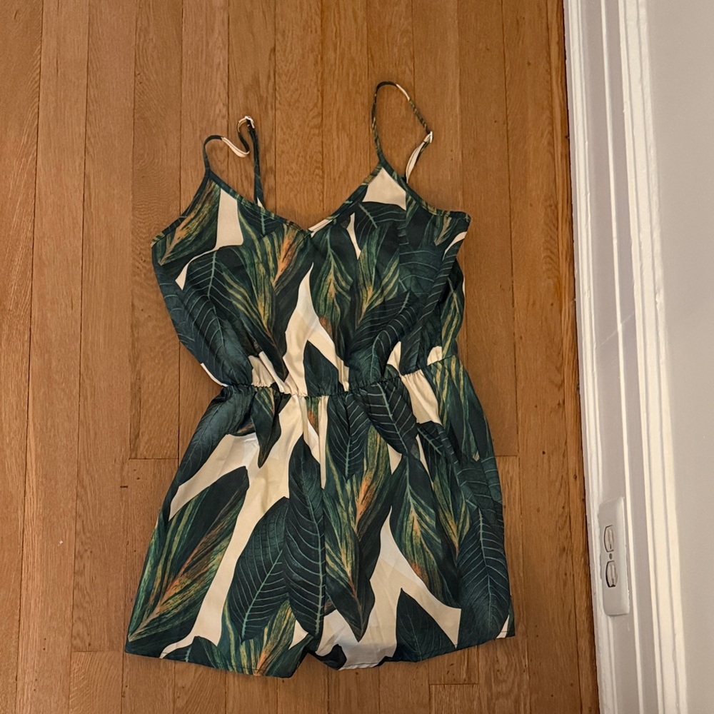 Leaf Print Romper